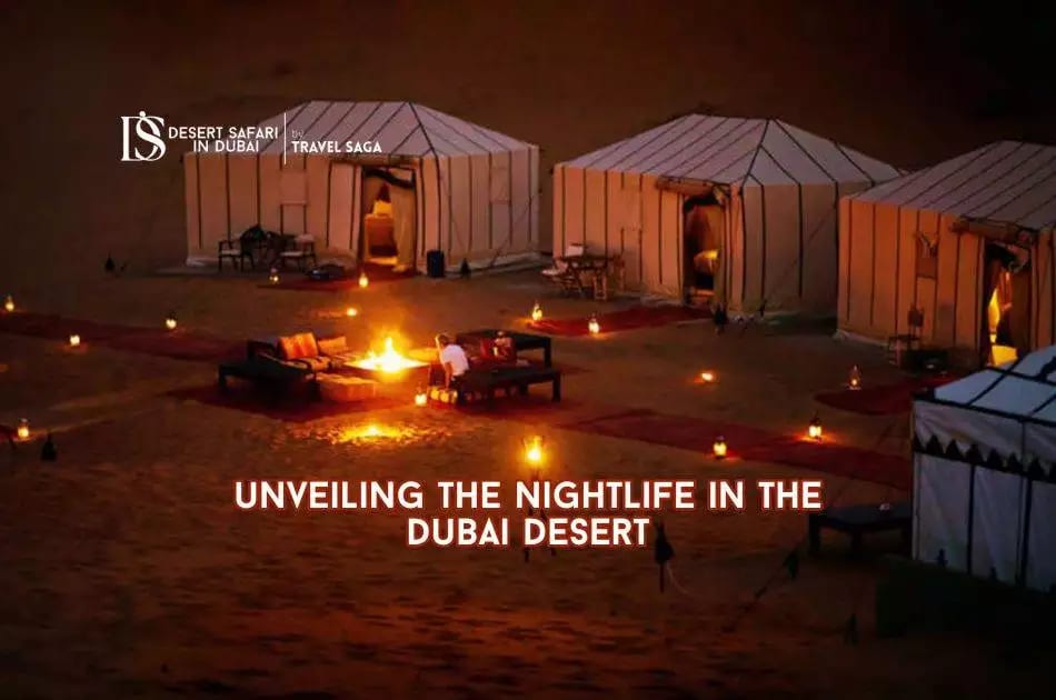 Nightlife in the Dubai Desert Blog Banner By thedesertsafariindubai.com