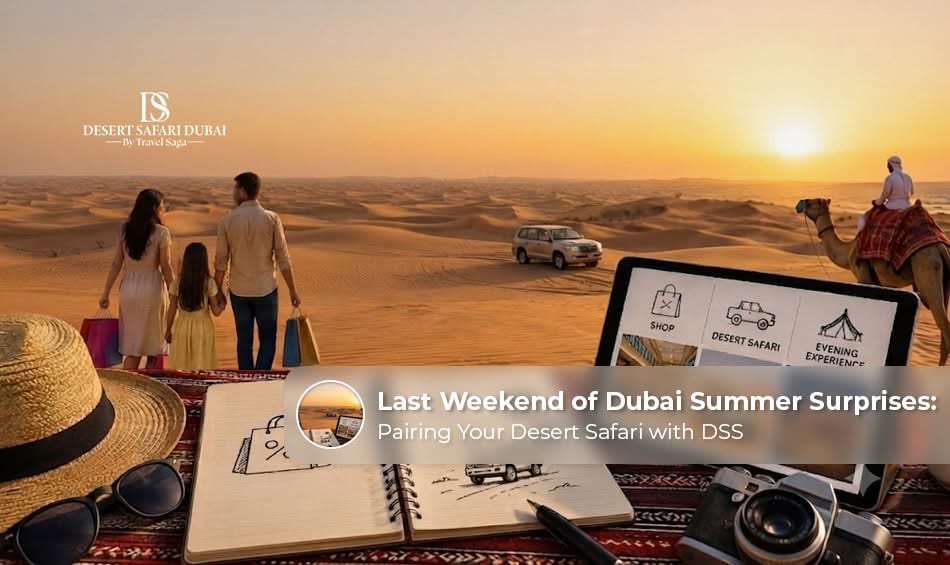 Shoppers and families enjoying Dubai Summer Surprises 2026 with exciting sales and entertainment.
